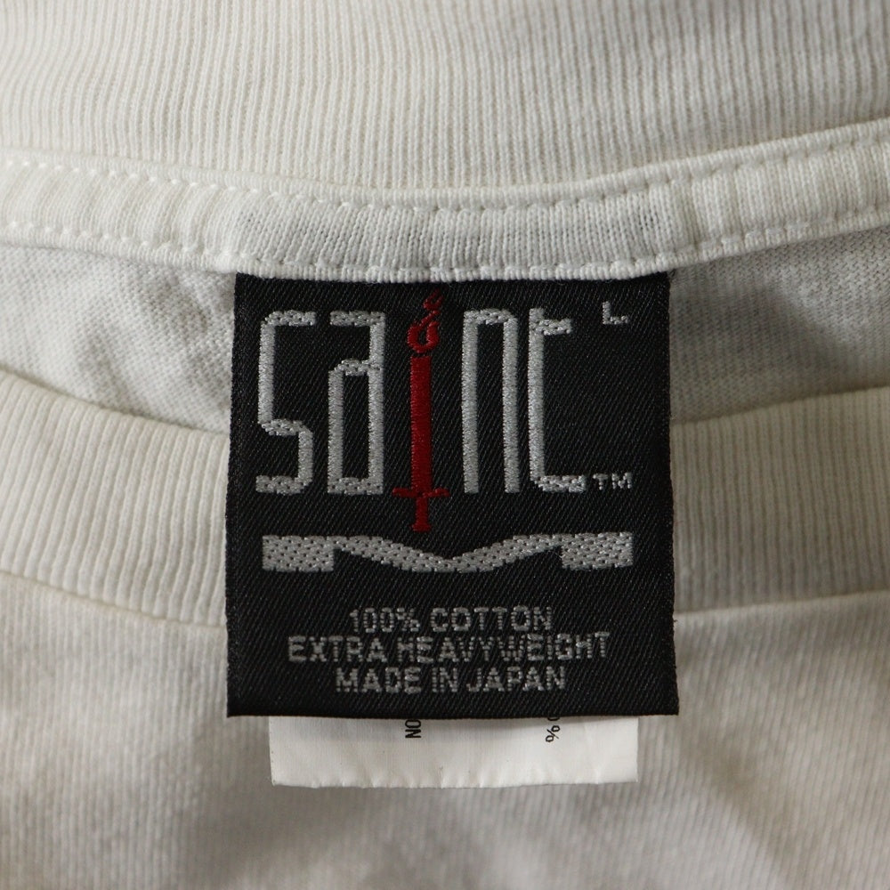 SAINT MICHAEL(セントマイケル) 23AW×河村康輔 COMPLICATED PRINT S/S TEE フロントプリント 長袖カットソー Tシャツ ホワイト SM-A23-0000-C19