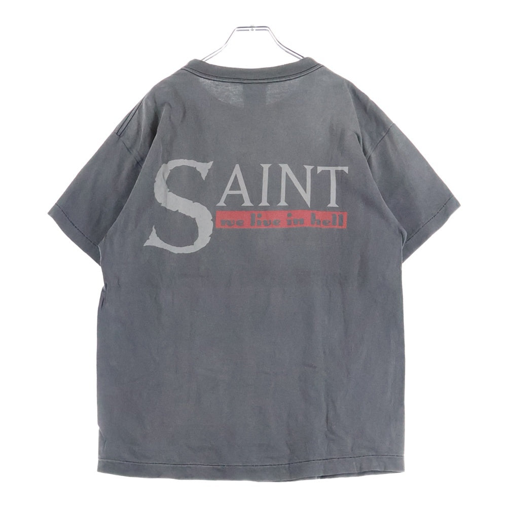 SAINT MICHAEL(セントマイケル) 23SS WE LIVE HELL TEE ウィ ライブ ヘル クルーネック 半袖カットソー Tシャツ グレー SM-S23-0000-009