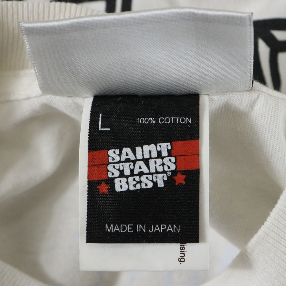 SAINT MICHAEL(セントマイケル) 25SS 2PAC TEE ツーパック フォトプリント ヴィンテージ加工 クルーネック 半袖カットソー Tシャツ ホワイト SM-HR8-0000-C15