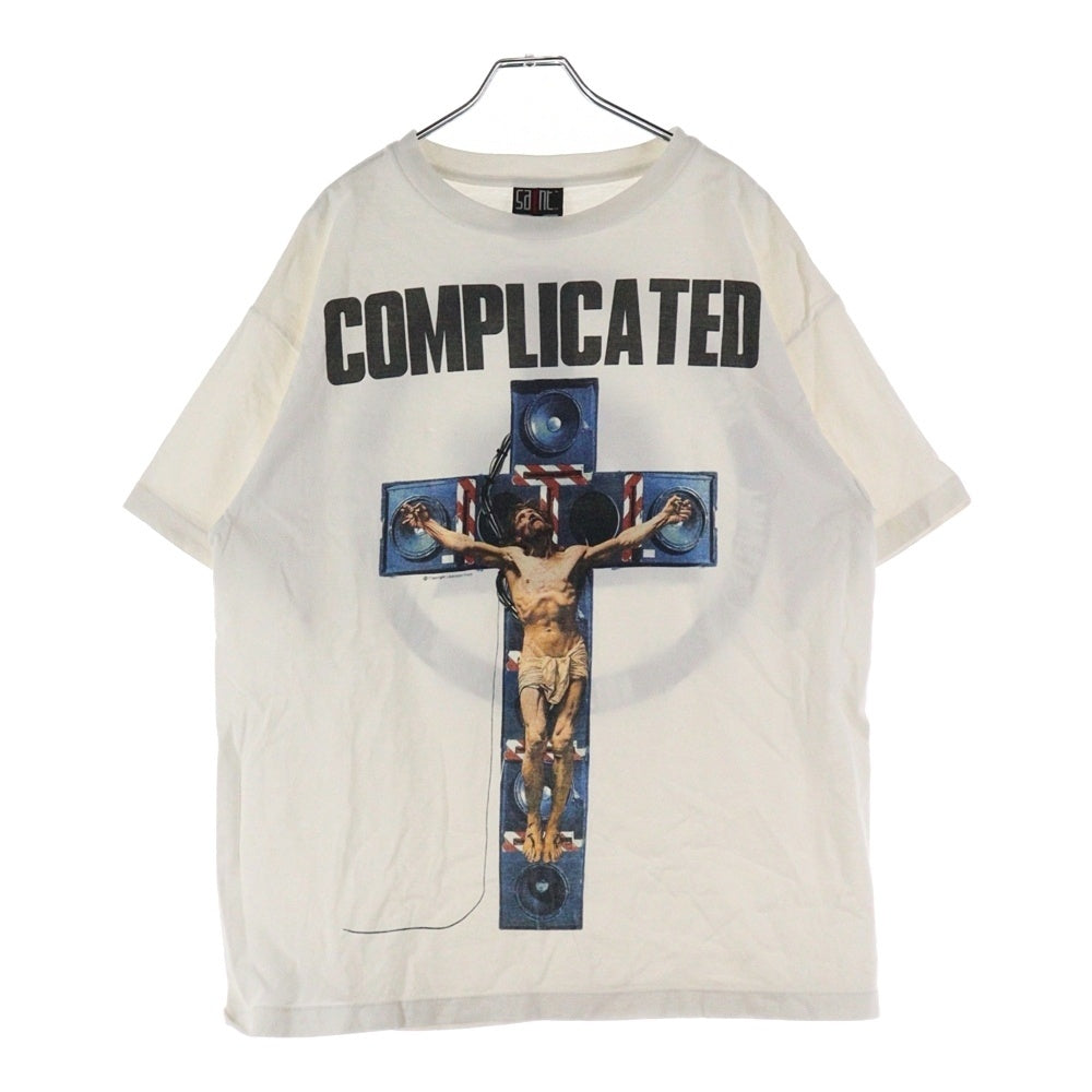 SAINT MICHAEL(セントマイケル) 23AW×河村康輔 COMPLICATED PRINT S/S TEE フロントプリント 半袖Tシャツ カットソー ホワイト SM-A23-0000-C18