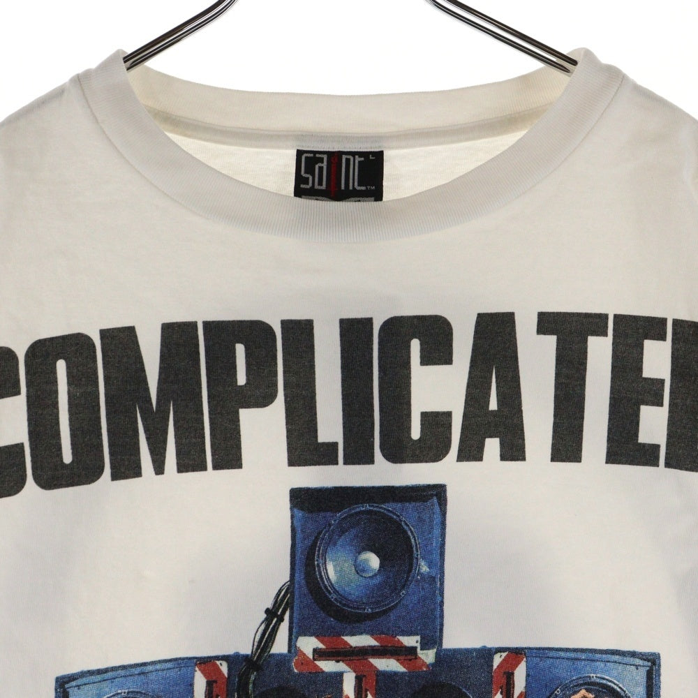 SAINT MICHAEL(セントマイケル) 23AW×河村康輔 COMPLICATED PRINT S/S TEE フロントプリント 半袖Tシャツ カットソー ホワイト SM-A23-0000-C18