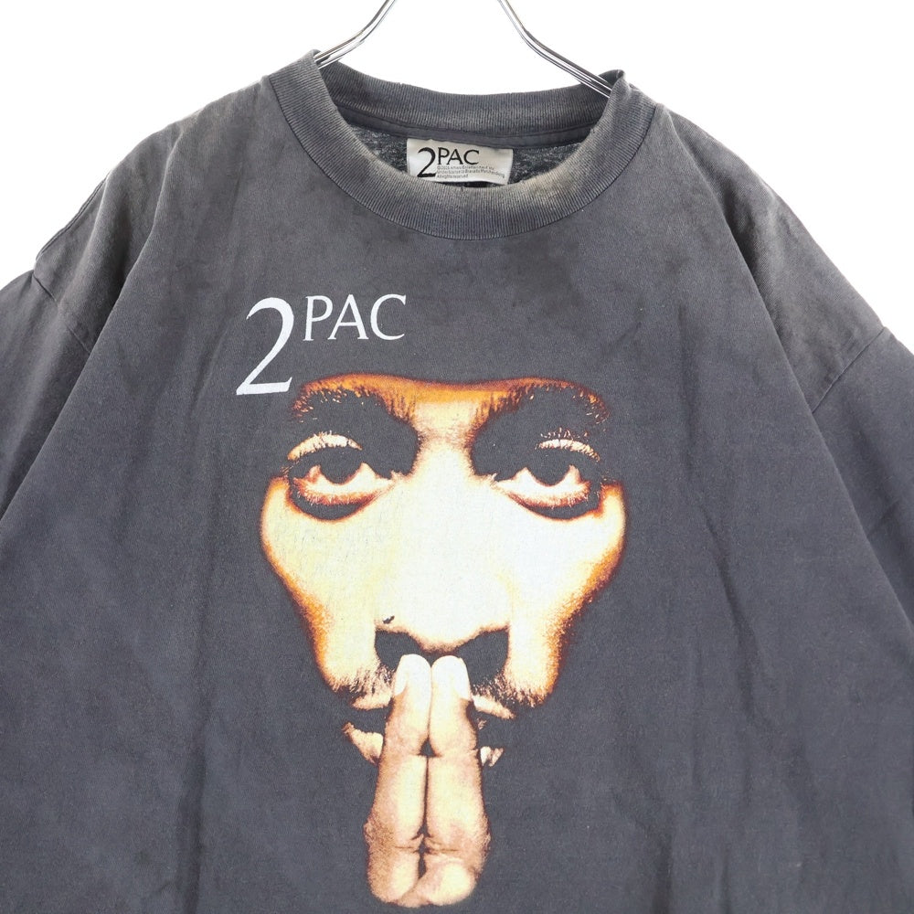 SAINT MICHAEL(セントマイケル) 25SS 2PAC 2PC_SS TEE 2パック フォトプリント ヴィンテージ加工 半袖Tシャツ ブラック SM-HR8-0000-C14