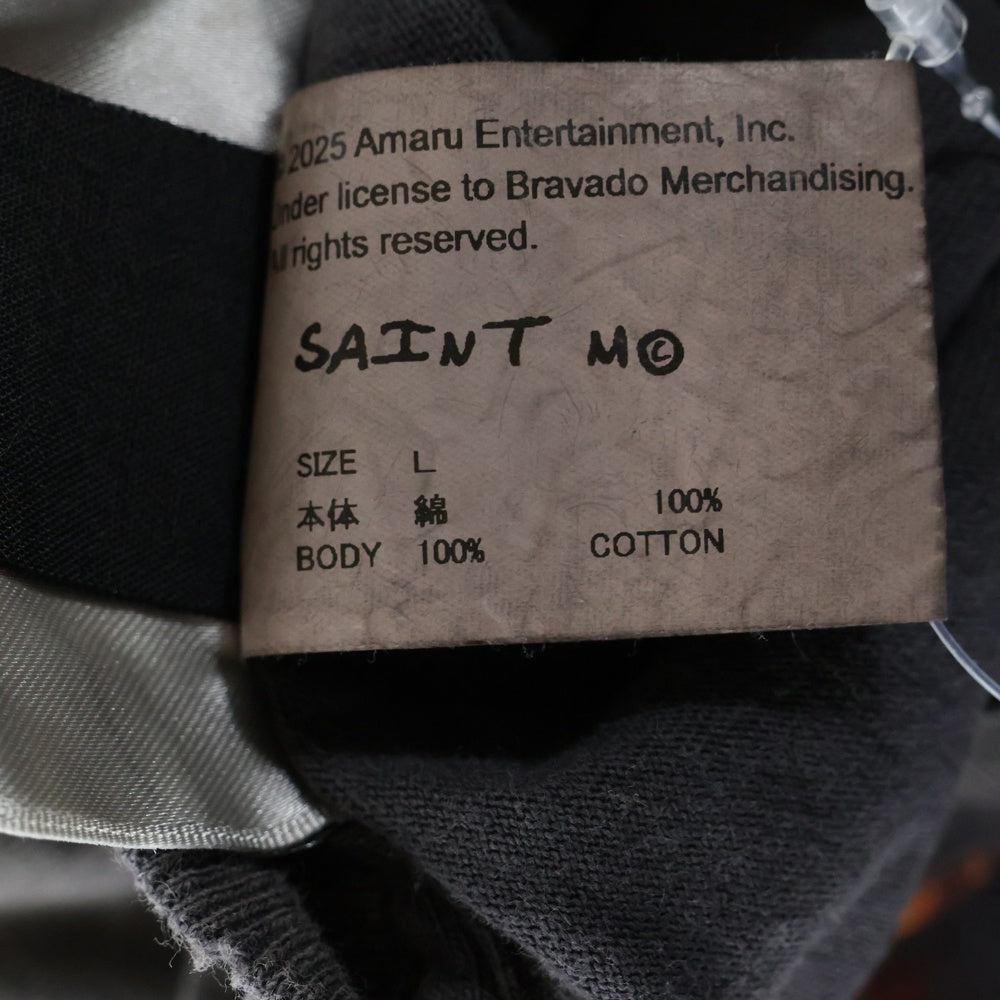 SAINT MICHAEL(セントマイケル) 25SS 2PAC 2PC_SS TEE 2パック フォトプリント ヴィンテージ加工 半袖Tシャツ ブラック SM-HR8-0000-C14
