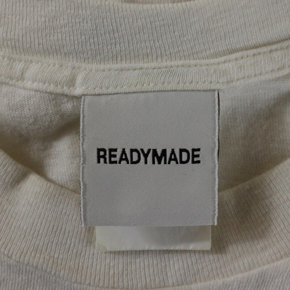 READY MADE(レディメイド) 24SS PEACE PRINT TEE ピース プリント クルーネック 半袖カットソー Tシャツ ホワイト RE-CO-WH-00-00-274