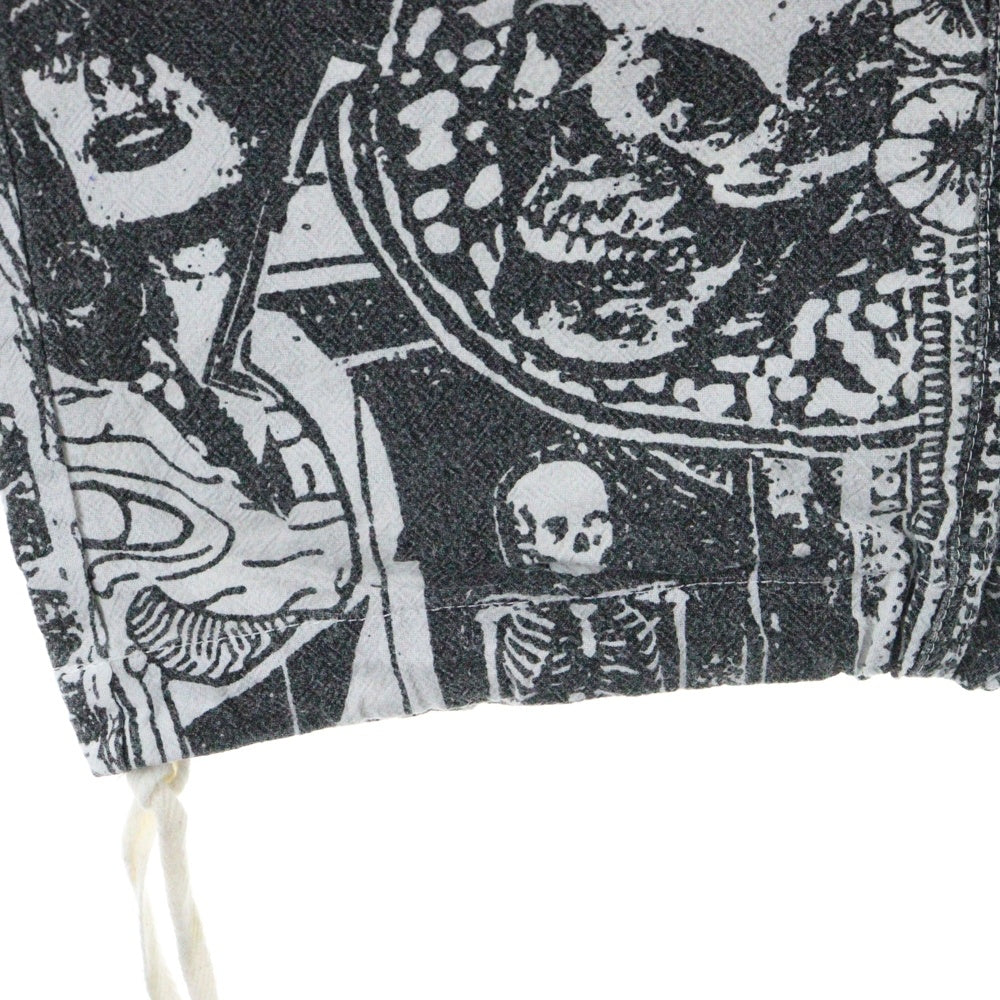 FUCKING AWESOME(ファッキンオーサム) 総柄コットンパンツ ブラック/ホワイト