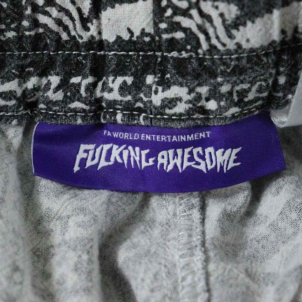 FUCKING AWESOME(ファッキンオーサム) 総柄コットンパンツ ブラック/ホワイト