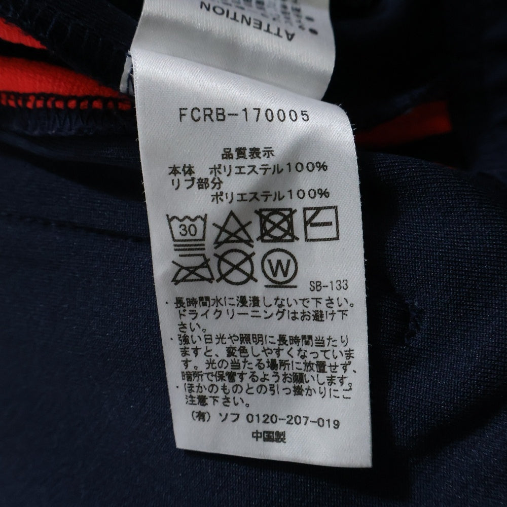 F.C.R.B./F.C.Real Bristol/FCRB(エフシーアールビー/エフシーレアルブリストル) PDK LONG PANTS ロゴパッチ付きサイドライントラックパンツ ネイビー/レッド FCRB-170005
