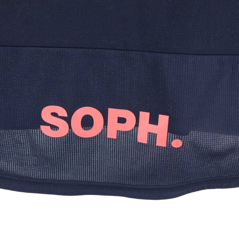 F.C.R.B./F.C.Real Bristol/FCRB(エフシーアールビー/エフシーレアルブリストル) TRAINING BIG TEE トレーニングビッグT ロゴプリント素材切替 クルーネック半袖Tシャツカットソー ネイビー