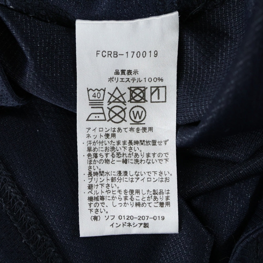 F.C.R.B./F.C.Real Bristol/FCRB(エフシーアールビー/エフシーレアルブリストル) TRAINING BIG TEE トレーニングビッグT ロゴプリント素材切替 クルーネック半袖Tシャツカットソー ネイビー