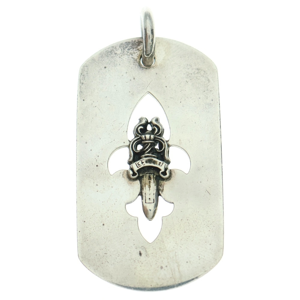 CHROME HEARTS(クロムハーツ) D/TAG LRG BS FLUER DAGGER/カットアウトフレア ダガー ドッグタグ ラージ シルバーネックレストップ