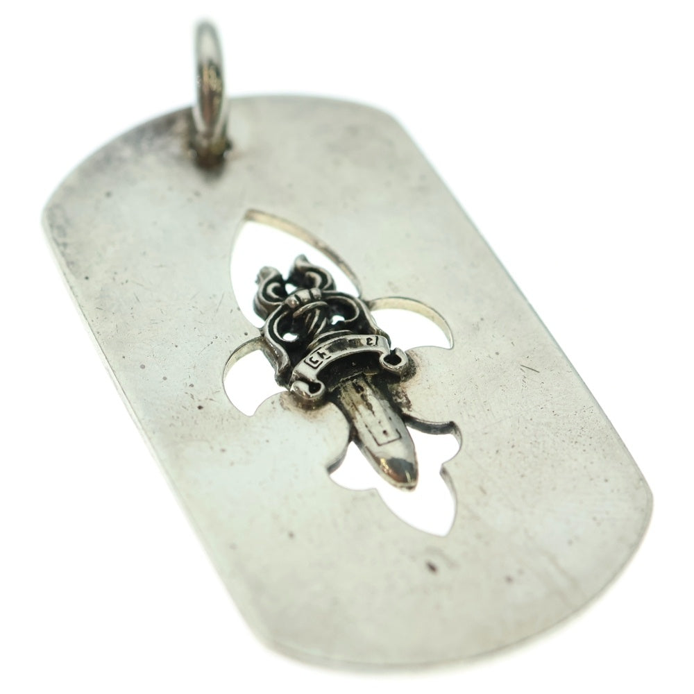 CHROME HEARTS(クロムハーツ) D/TAG LRG BS FLUER DAGGER/カットアウトフレア ダガー ドッグタグ ラージ シルバーネックレストップ