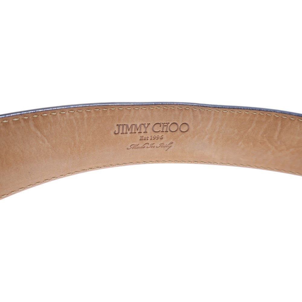 JIMMY CHOO(ジミーチュウ) スターエンボス レザーベルト ブラック ARCHER-EMG-0001