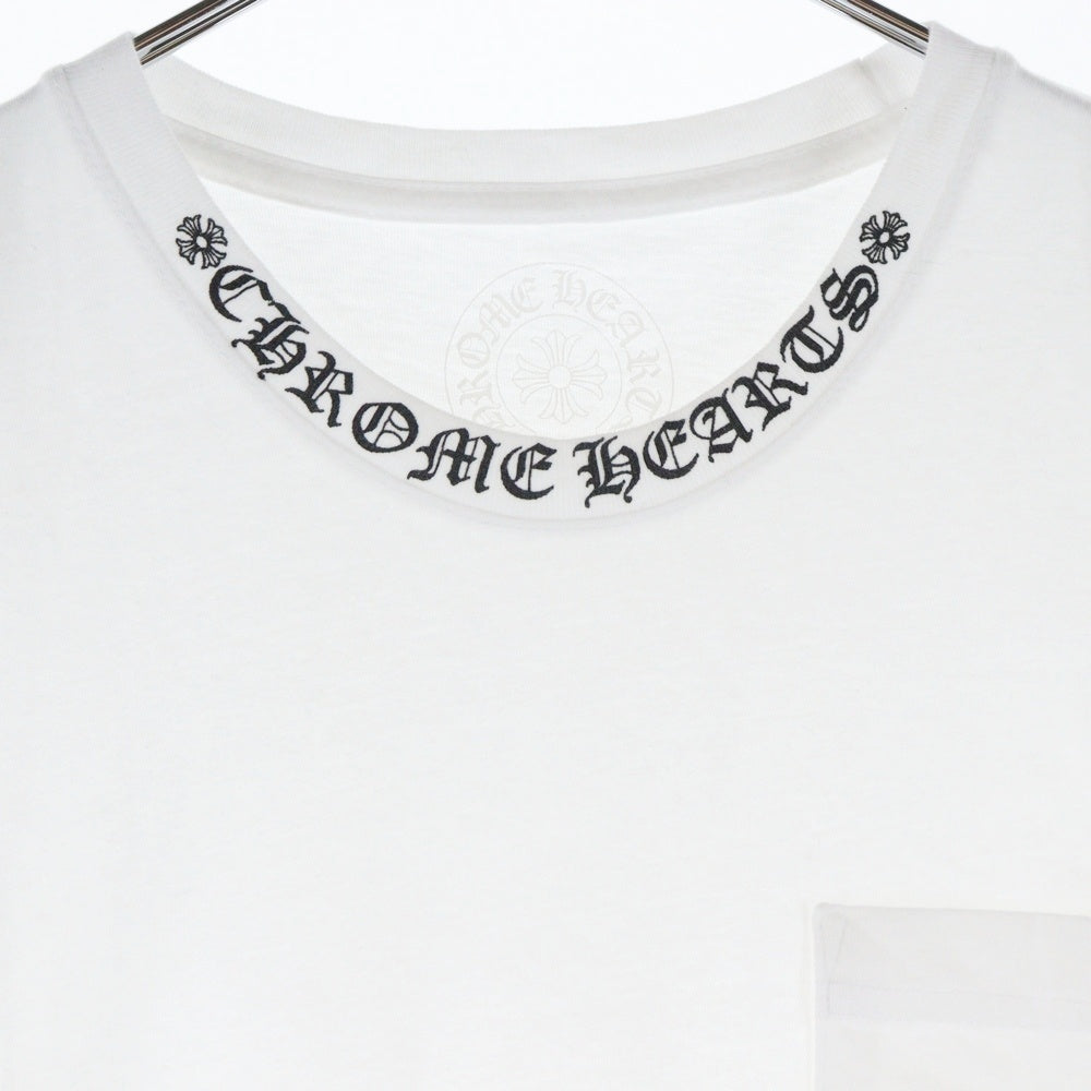 CHROME HEARTS(クロムハーツ) NECK LOGO S/S TEE ネックロゴプリント 半袖Tシャツ カットソー ホワイト