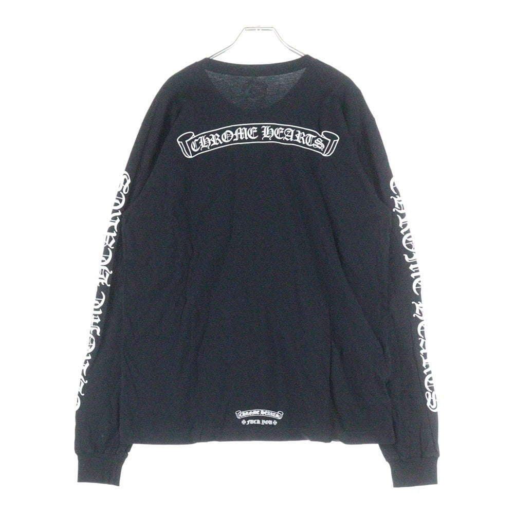 CHROME HEARTS(クロムハーツ) CH SCROLL LABEL FUCKYOU L/S /1 スクロールラベル ファックユー アームプリント クルーネック長袖Tシャツカットソー ブラック