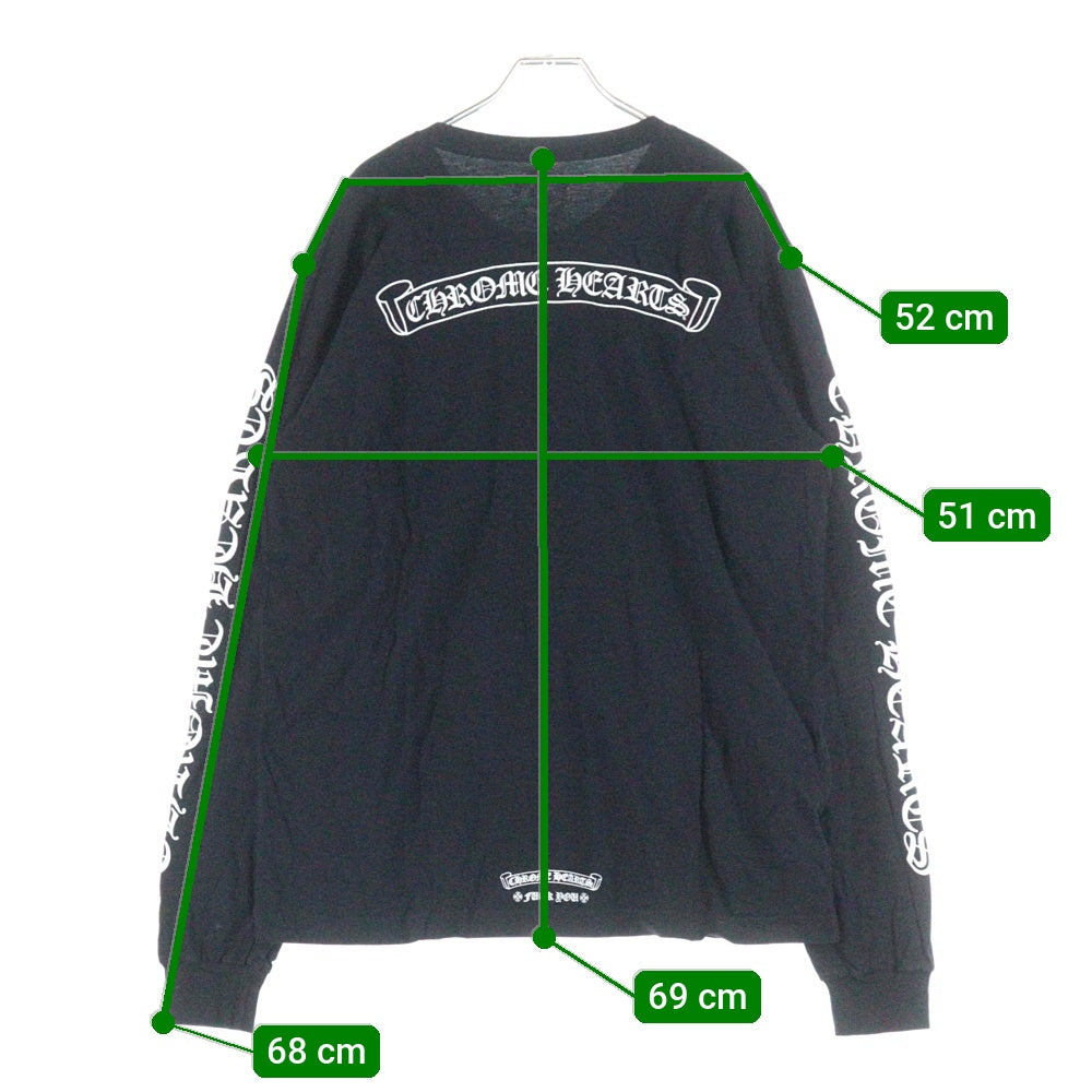 CHROME HEARTS(クロムハーツ) CH SCROLL LABEL FUCKYOU L/S /1 スクロールラベル ファックユー アームプリント クルーネック長袖Tシャツカットソー ブラック