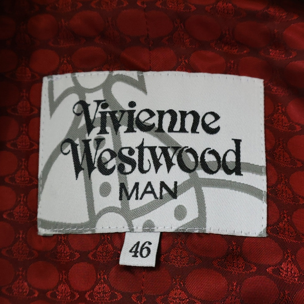 Vivienne Westwood(ヴィヴィアンウエストウッド) ウール切替 チェックジレベスト レッド