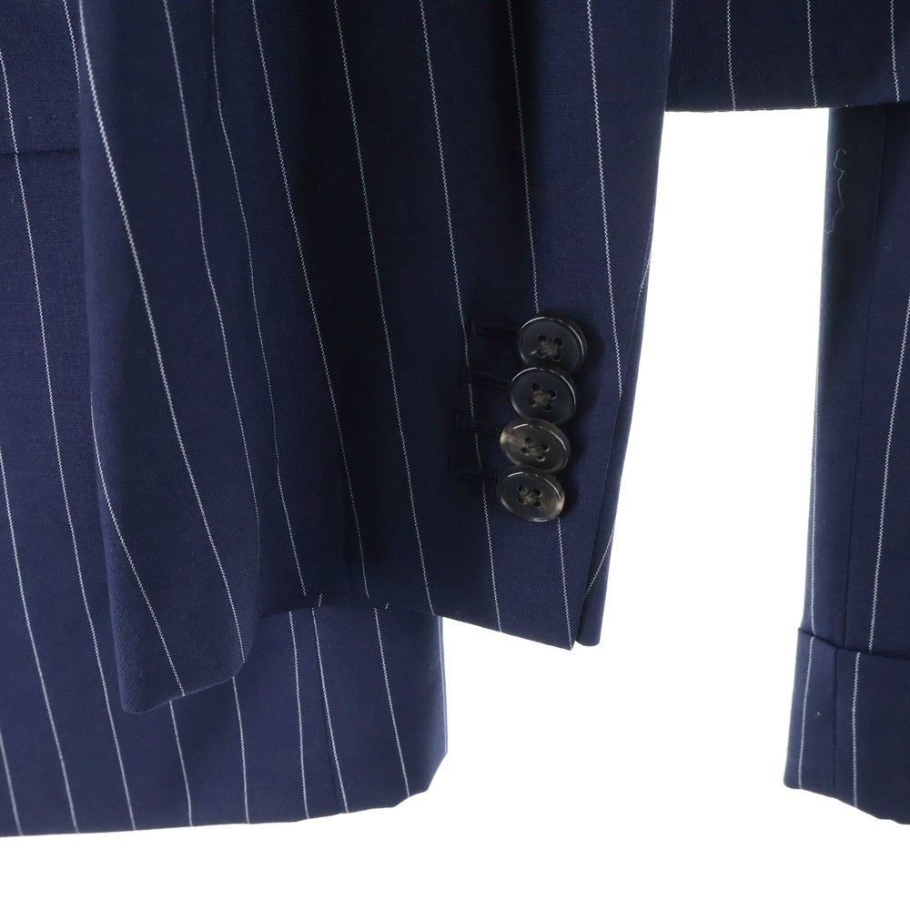 NO BRAND(ノーブランド) FRATELLI TALLIA DI DELFINO フラッテリタリアディデルフィノ 3ピース ストライプテーラードダブルジャケット ネイビー