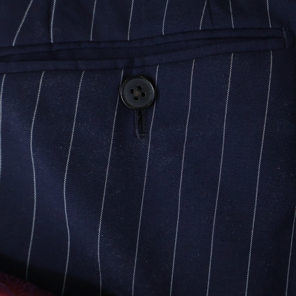 NO BRAND(ノーブランド) FRATELLI TALLIA DI DELFINO フラッテリタリアディデルフィノ 3ピース ストライプテーラードダブルジャケット ネイビー