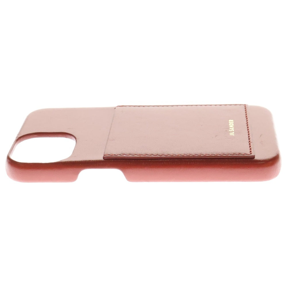JIL SANDER(ジルサンダー) iPhone15用 カードケース付きレザースマホケース レッド J07VL0022 P6612