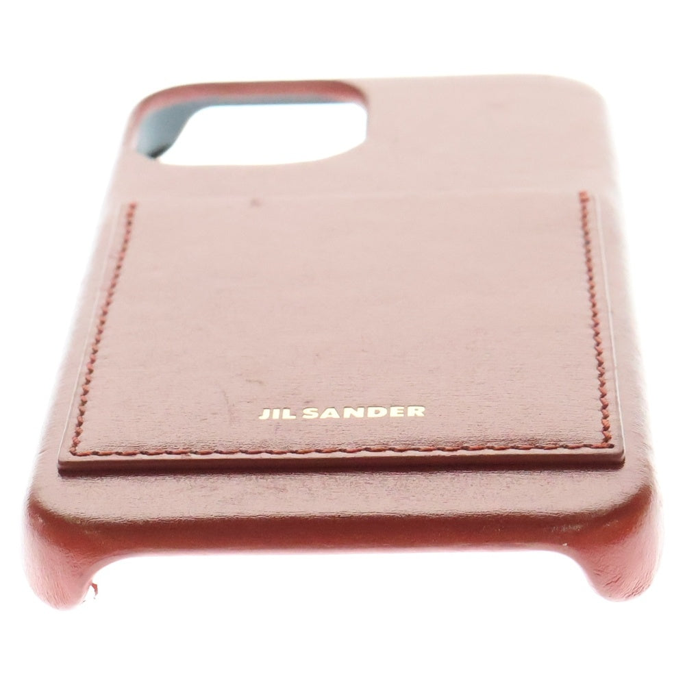 JIL SANDER(ジルサンダー) iPhone15用 カードケース付きレザースマホケース レッド J07VL0022 P6612