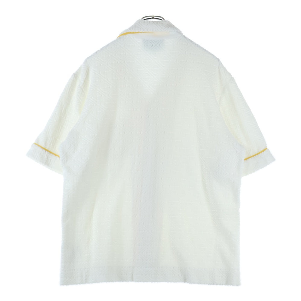 CASABLANCA(カサブランカ) Terry Cuban Shirt 総柄 テリーキューバ半袖シャツ ホワイト/イエロー MS23-SH-085