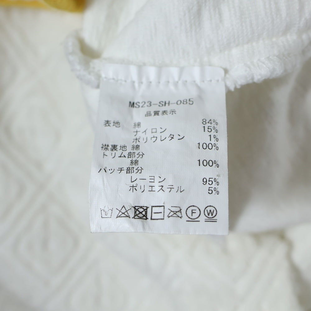 CASABLANCA(カサブランカ) Terry Cuban Shirt 総柄 テリーキューバ半袖シャツ ホワイト/イエロー MS23-SH-085