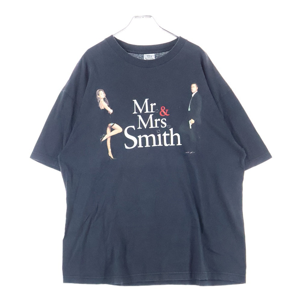 VINTAGE(ヴィンテージ) 2005 Mr. & Mrs. Smith Movie Promo T ミスター&ミセススミス ムービープロモ プリント クルーネック半袖Tシャツカットソー ブラック