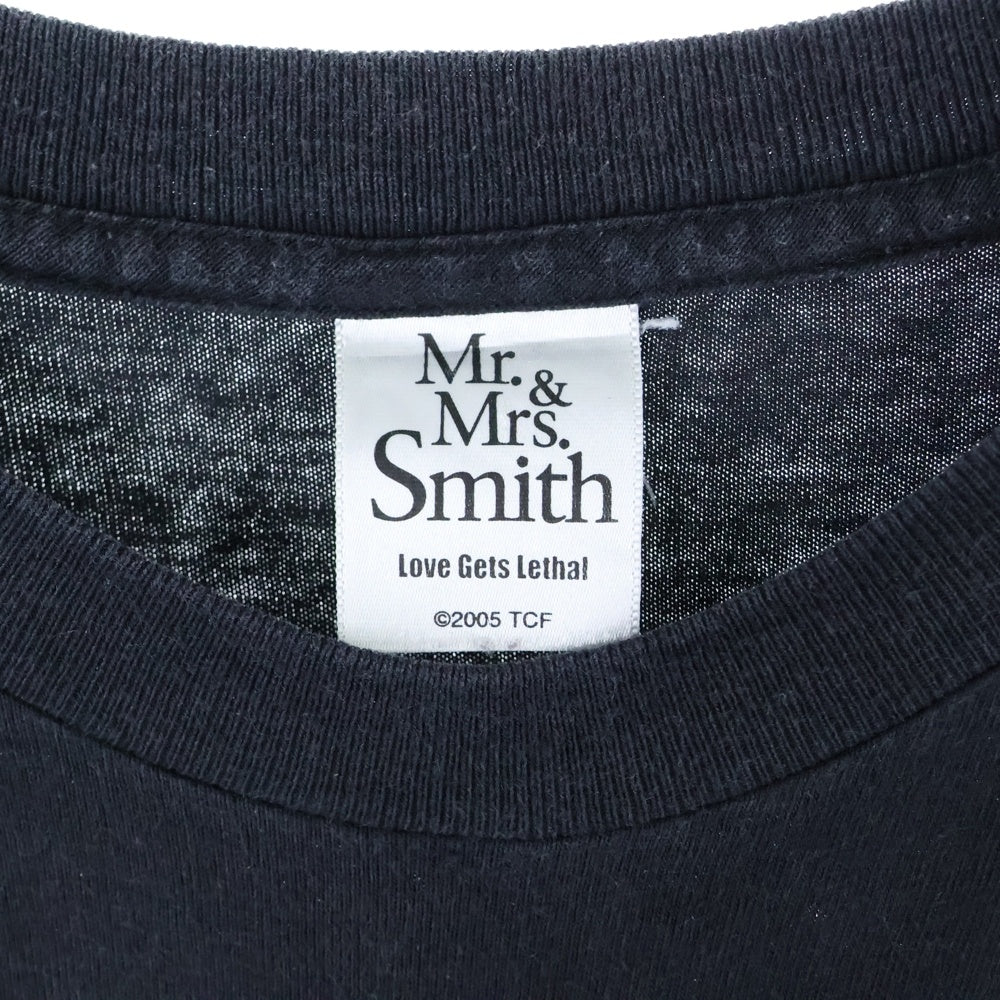 VINTAGE(ヴィンテージ) 2005 Mr. & Mrs. Smith Movie Promo T ミスター&ミセススミス ムービープロモ プリント クルーネック半袖Tシャツカットソー ブラック