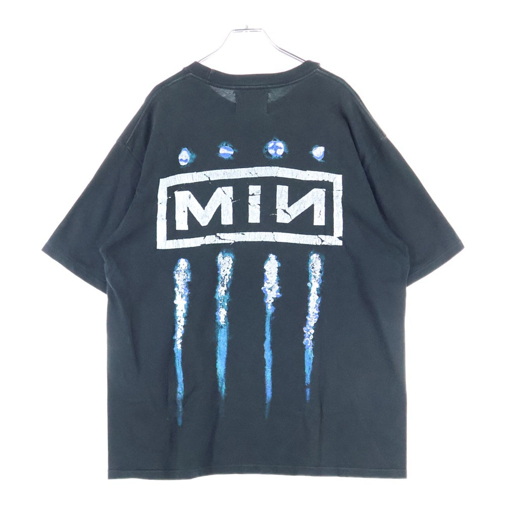 MINUS(マイナス) Bootleg Tee SHINE 5YearsBlack ブートレグ 両面プリントクルーネック半袖Tシャツカットソー ブラック MTL-BTEE001