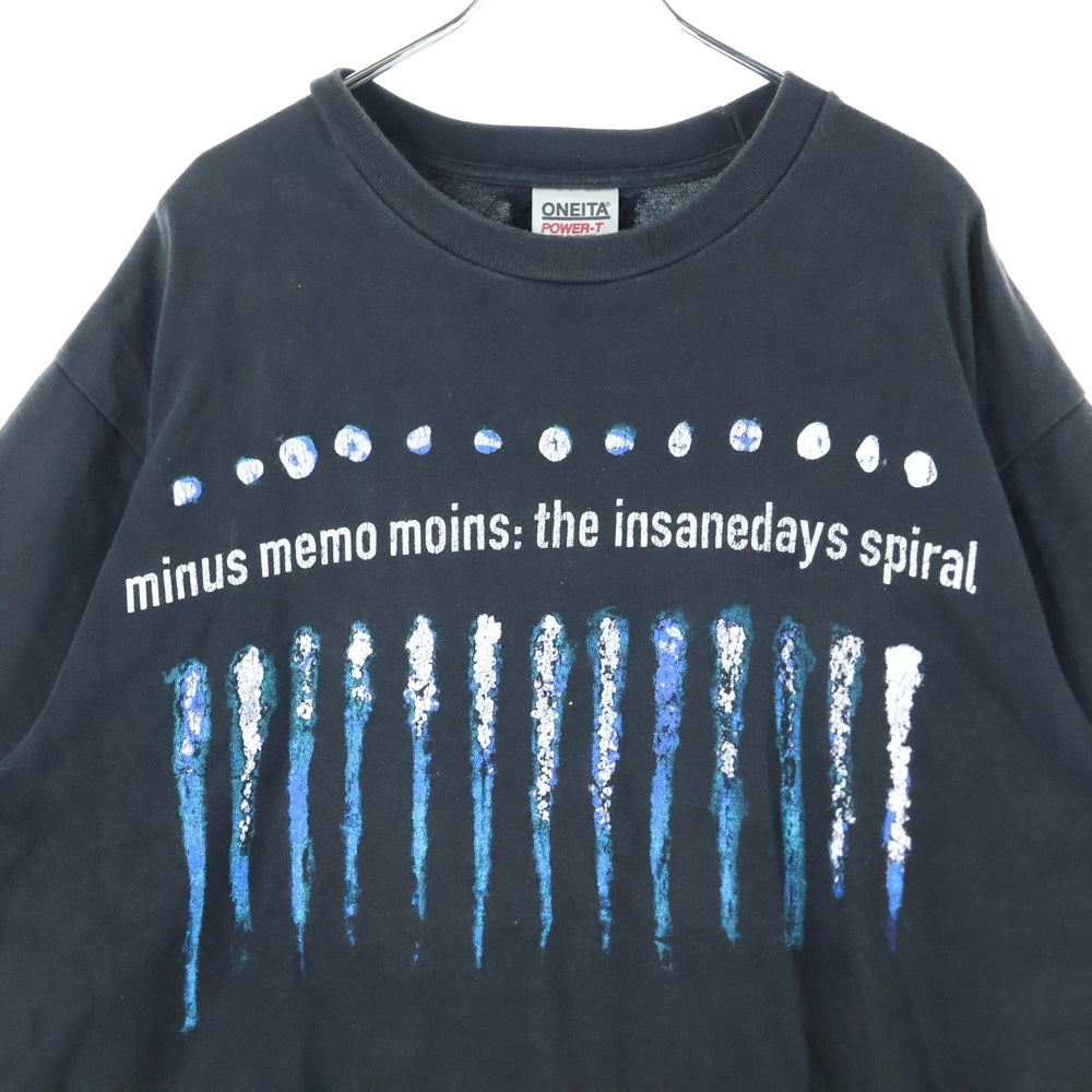 MINUS(マイナス) Bootleg Tee SHINE 5YearsBlack ブートレグ 両面プリントクルーネック半袖Tシャツカットソー ブラック MTL-BTEE001