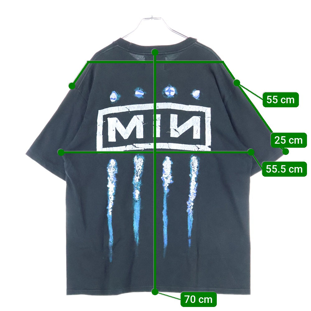 MINUS(マイナス) Bootleg Tee SHINE 5YearsBlack ブートレグ 両面プリントクルーネック半袖Tシャツカットソー ブラック MTL-BTEE001
