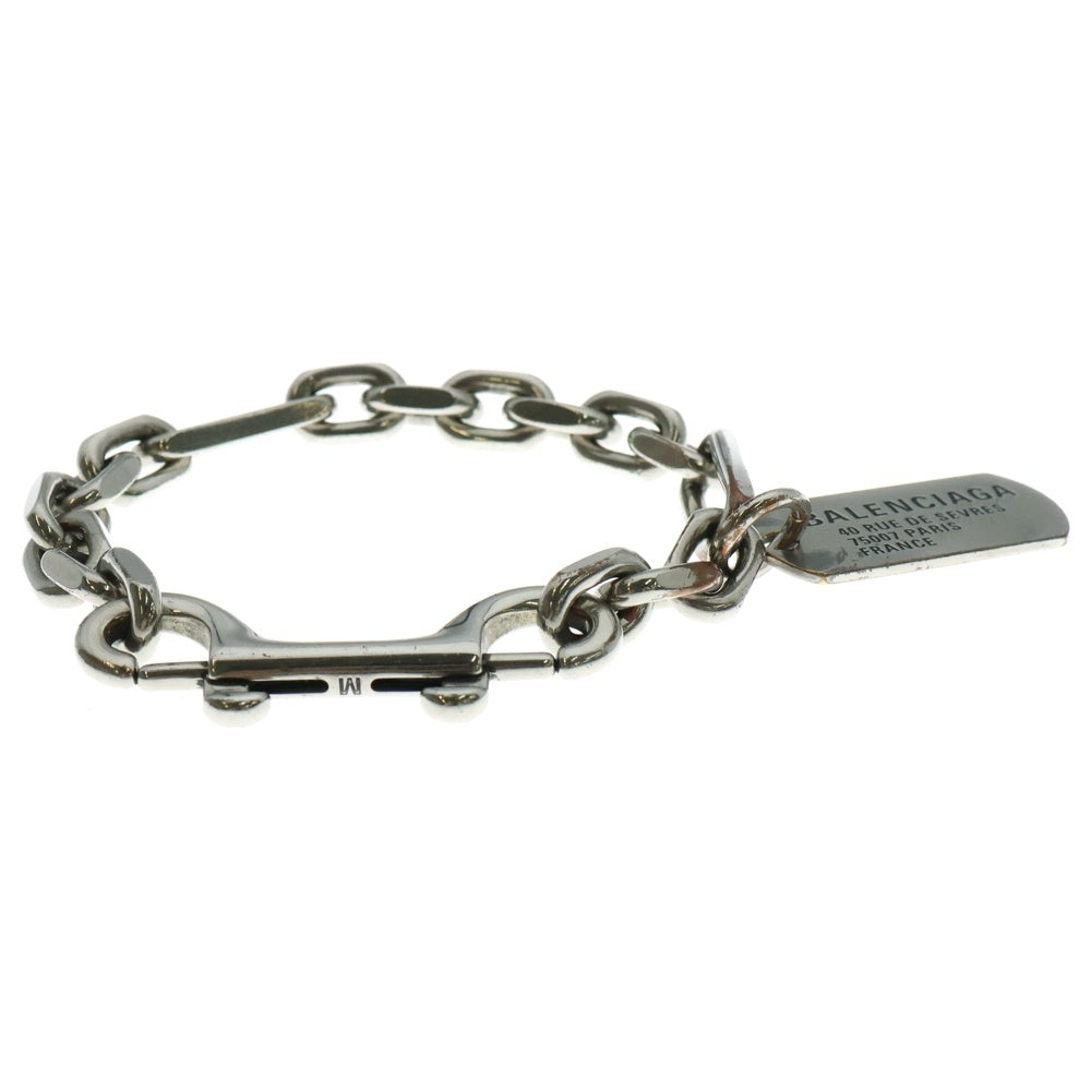 BALENCIAGA(バレンシアガ) Tags ドッグタグ付き カラビナブレスレット シルバー 792886 TZ99I