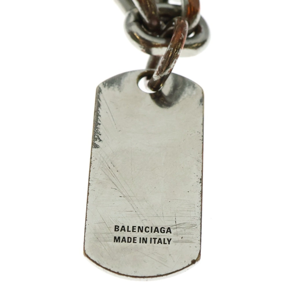 BALENCIAGA(バレンシアガ) Tags ドッグタグ付き カラビナブレスレット シルバー 792886 TZ99I