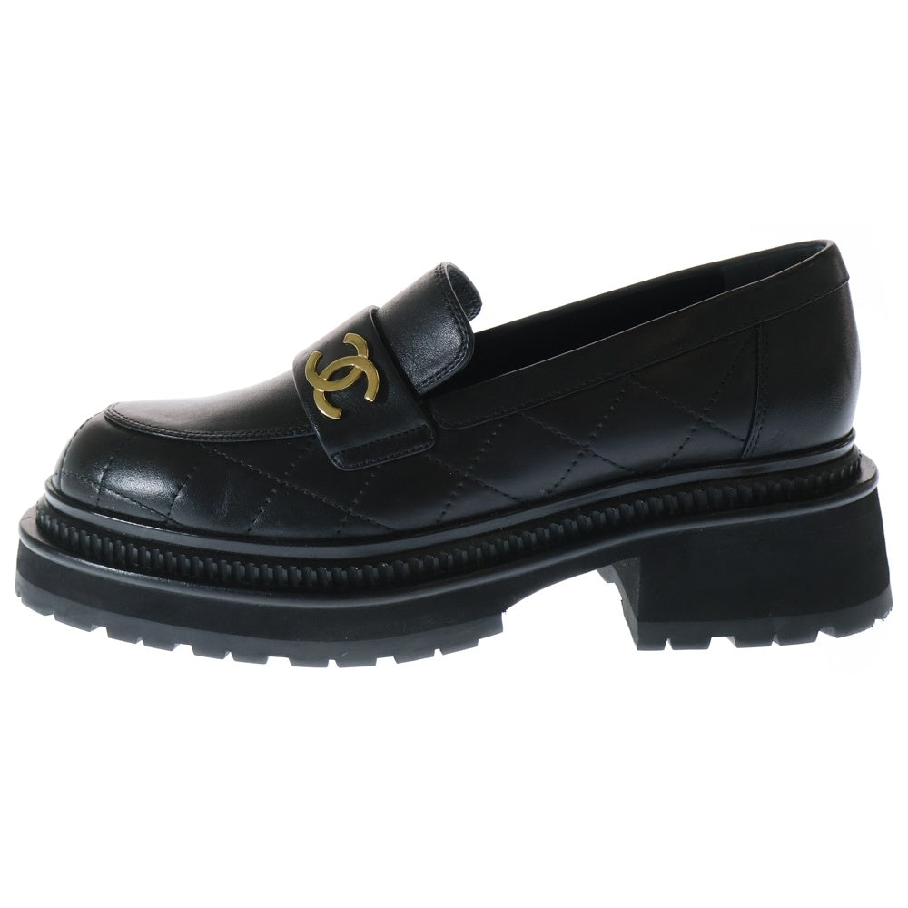 CHANEL(シャネル) マトラッセ ココマーク レザー ローファー レディース ブラック G45074