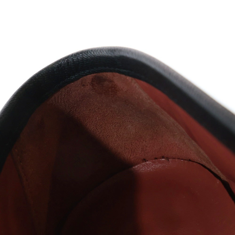 HERMES(エルメス) モカシン Hロゴ レザーローファー ブラック