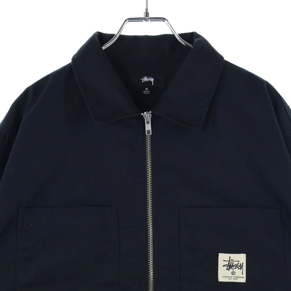 STUSSY(ステューシー) ZIP UP WORK SHIRT ジップ アップ ワーク シャツ ブラック 1110183