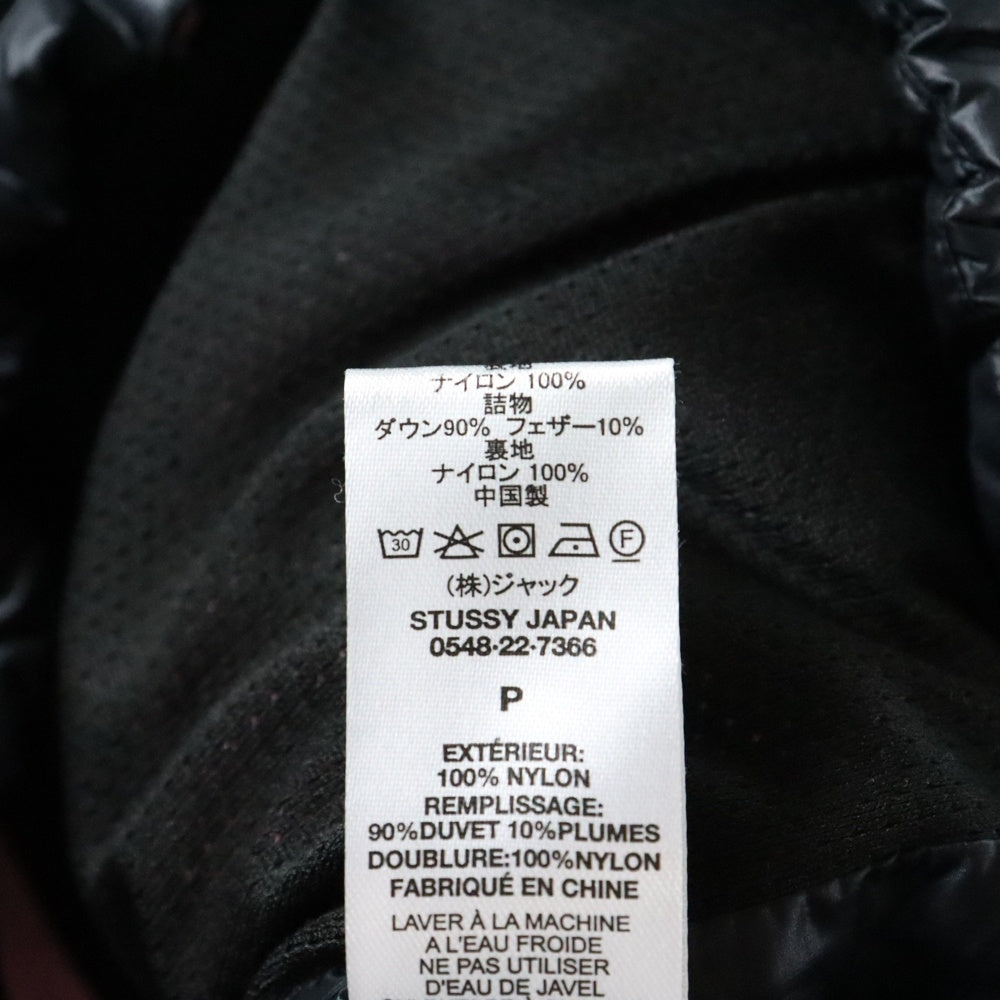 STUSSY(ステューシー) 800 FILL DOWN JACKET 800 フィル ジップアップ ダウンジャケット ブラック/ピンク 115685