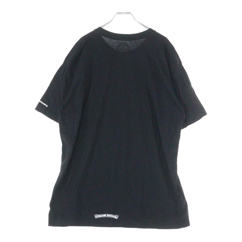 CHROME HEARTS(クロムハーツ) NECK LOGO S/S TEE ネックロゴプリント クルーネック半袖Tシャツカットソー ブラック