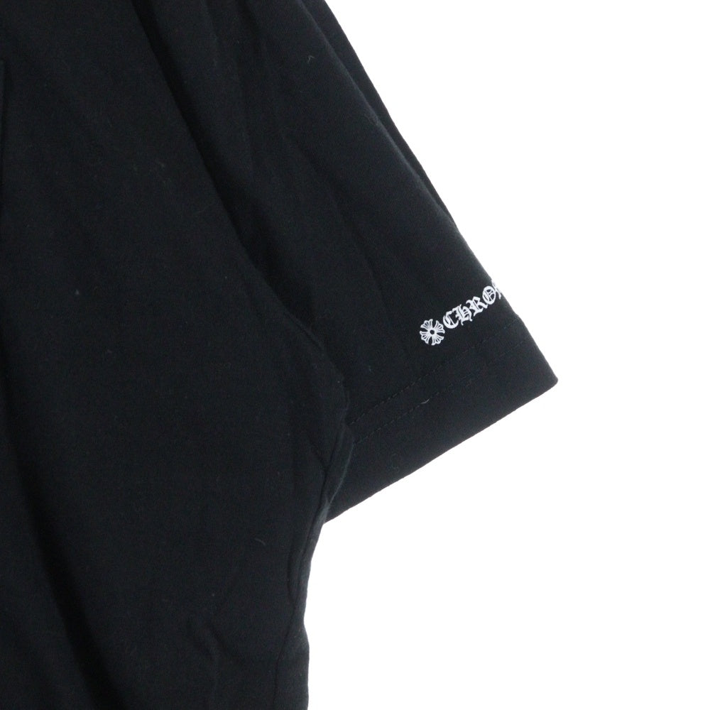 CHROME HEARTS(クロムハーツ) NECK LOGO S/S TEE ネックロゴプリント クルーネック半袖Tシャツカットソー ブラック