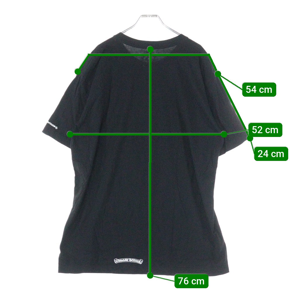 CHROME HEARTS(クロムハーツ) NECK LOGO S/S TEE ネックロゴプリント クルーネック半袖Tシャツカットソー ブラック