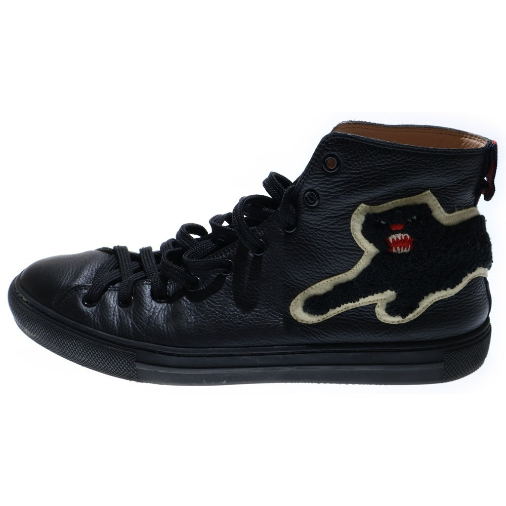 GUCCI(グッチ) パンサーワッペン レザーハイカットスニーカー ブラック 456216
