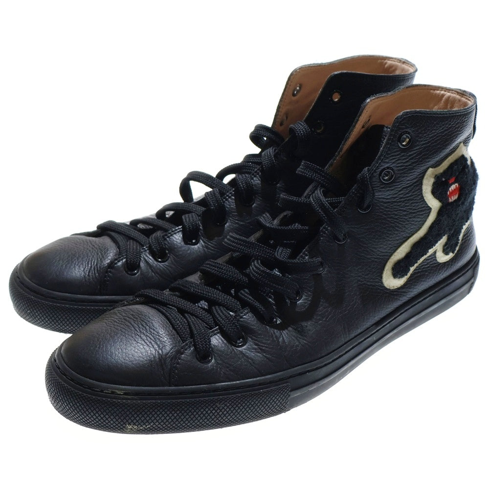 GUCCI(グッチ) パンサーワッペン レザーハイカットスニーカー ブラック 456216