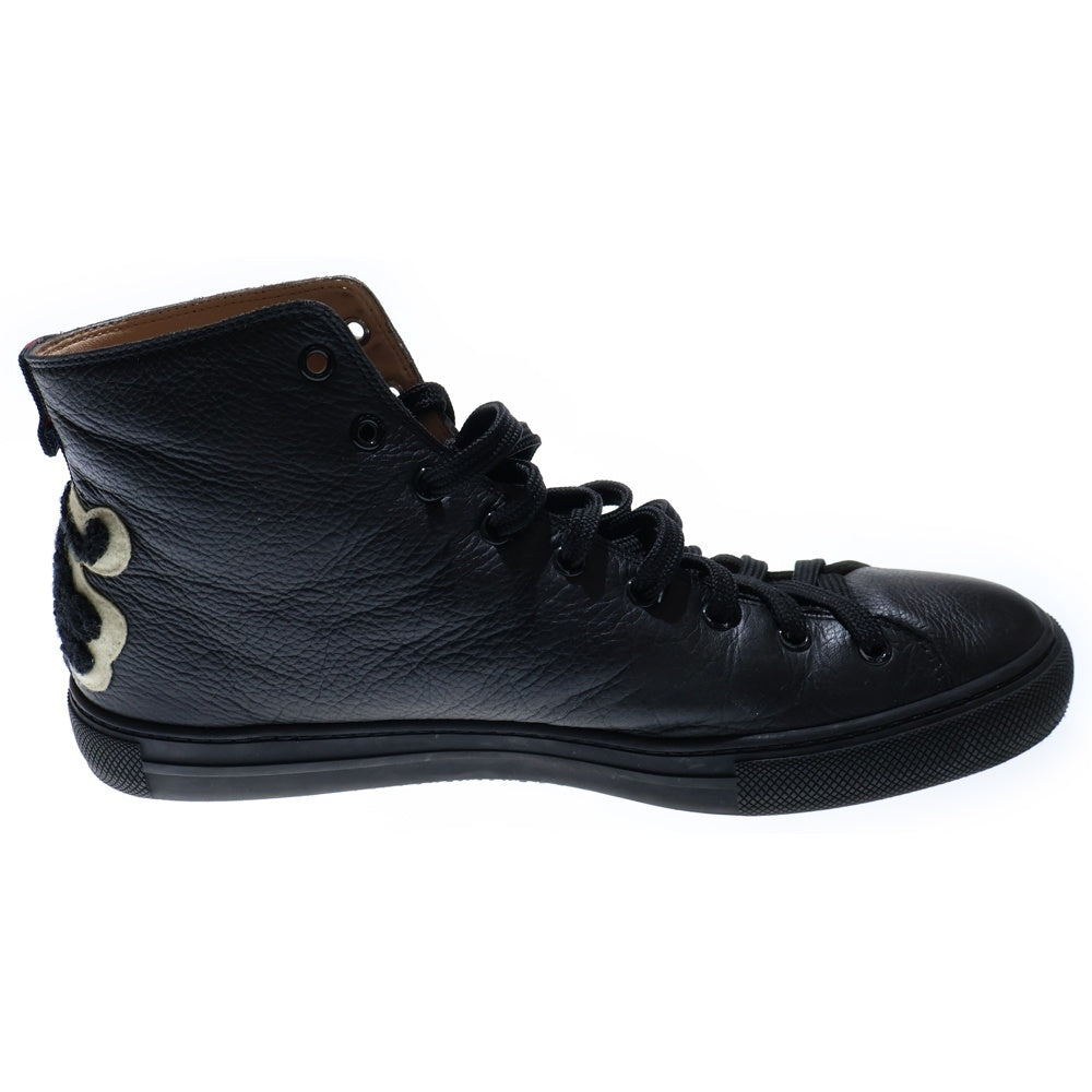 GUCCI(グッチ) パンサーワッペン レザーハイカットスニーカー ブラック 456216