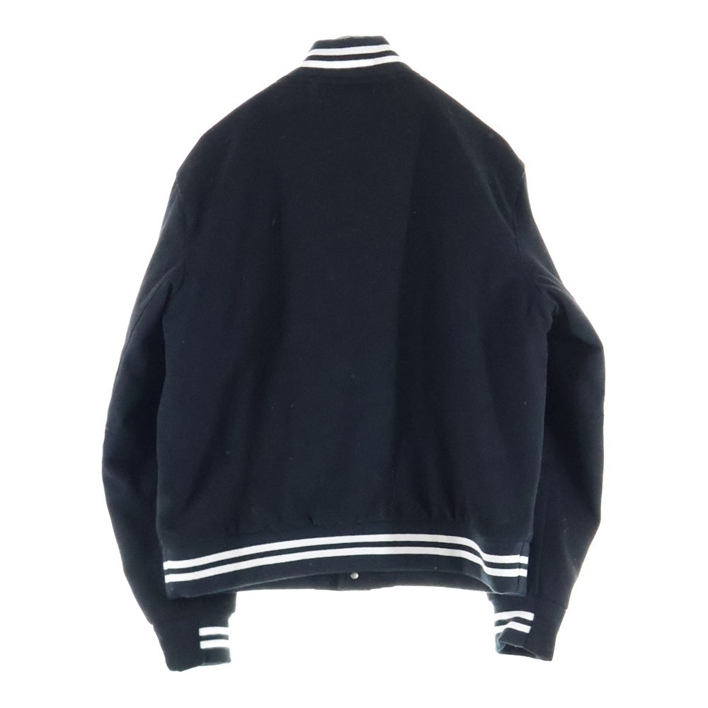 NIKE(ナイキ) 胸ロゴ刺繍 ウール混バーシティージャケット ブラック HQ3277-010