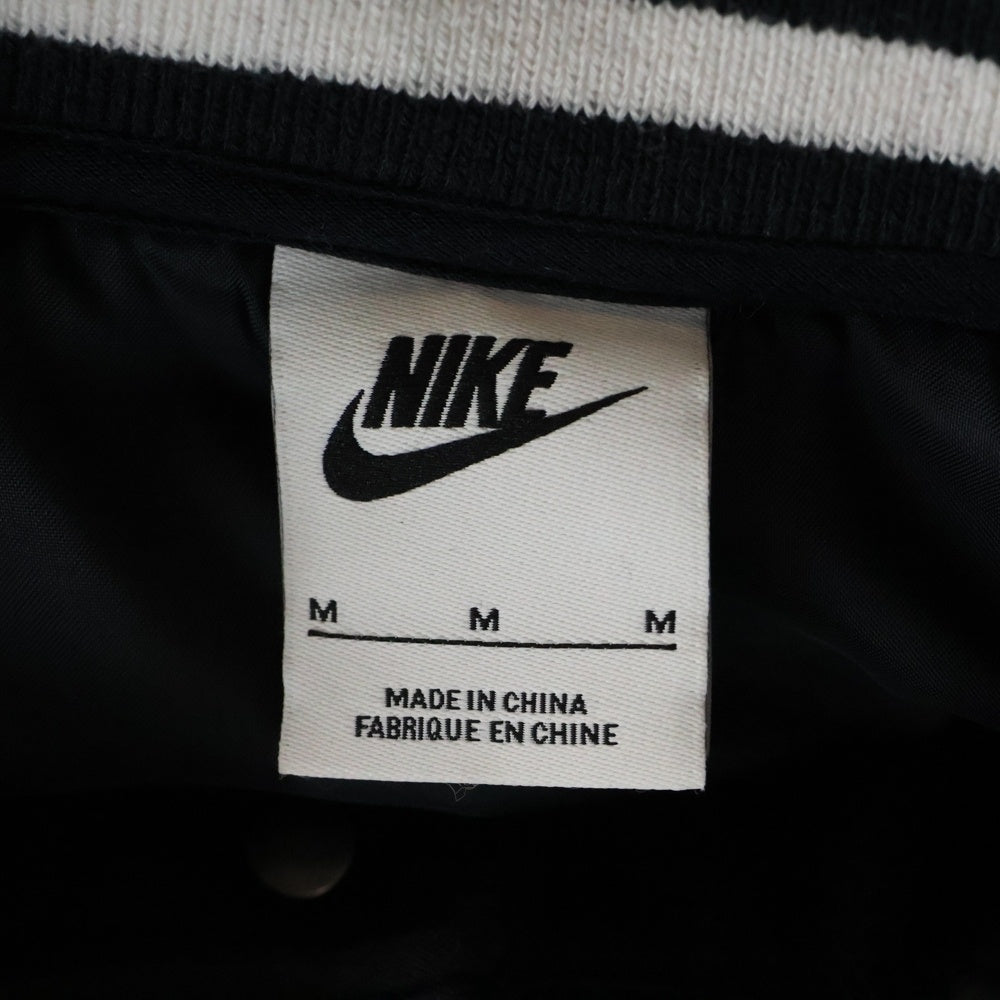 NIKE(ナイキ) 胸ロゴ刺繍 ウール混バーシティージャケット ブラック HQ3277-010