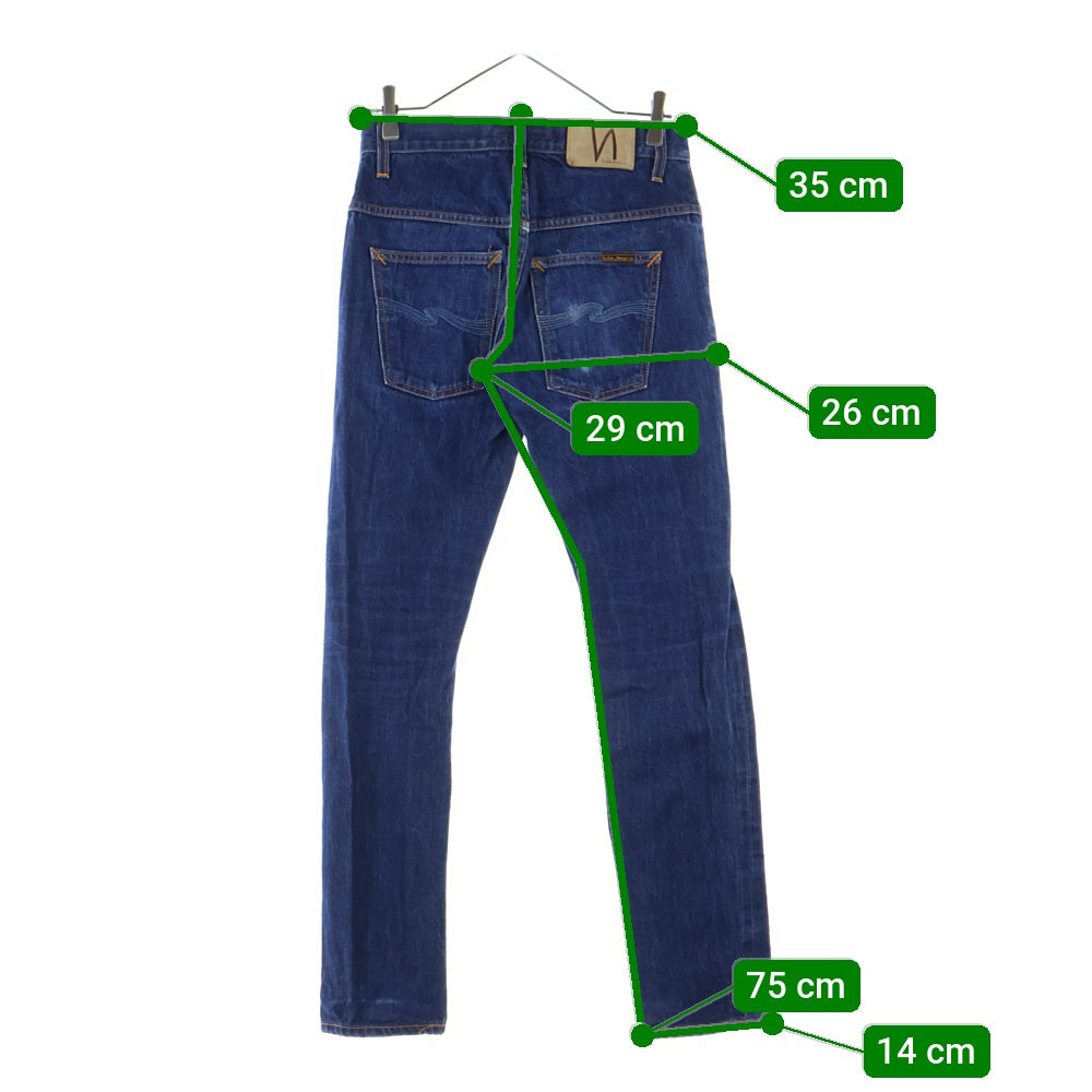 nudie jeans(ヌーディージーンズ) ロゴパッチ デニムパンツ インディゴ