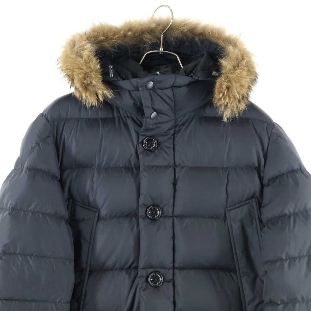 MONCLER(モンクレール) CLUNY GIBBOTTO クルーニー ファー付きジップアップダウンジャケット ブラック D20914138025 68352
