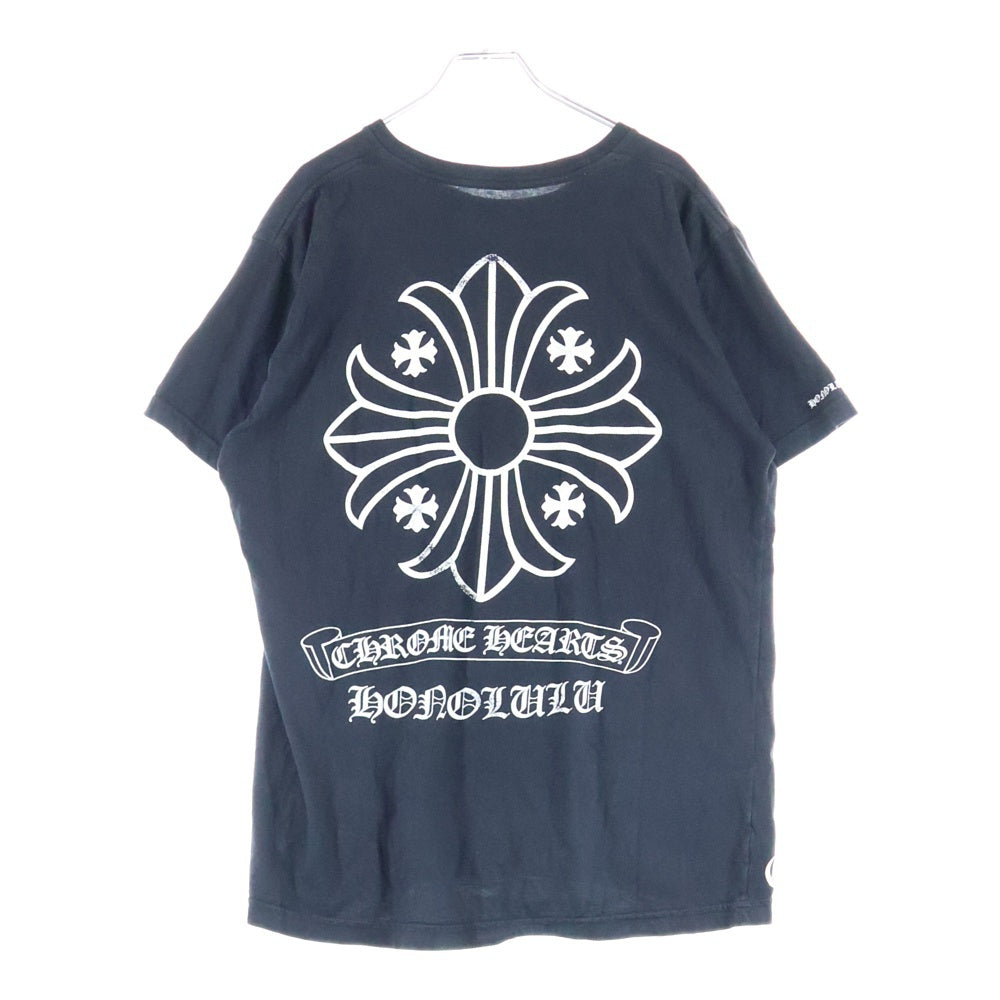 CHROME HEARTS(クロムハーツ) Honolulu Back CH Plus Tee ホノルル バックCHプラス クルーネック半袖Tシャツカットソー ブラック
