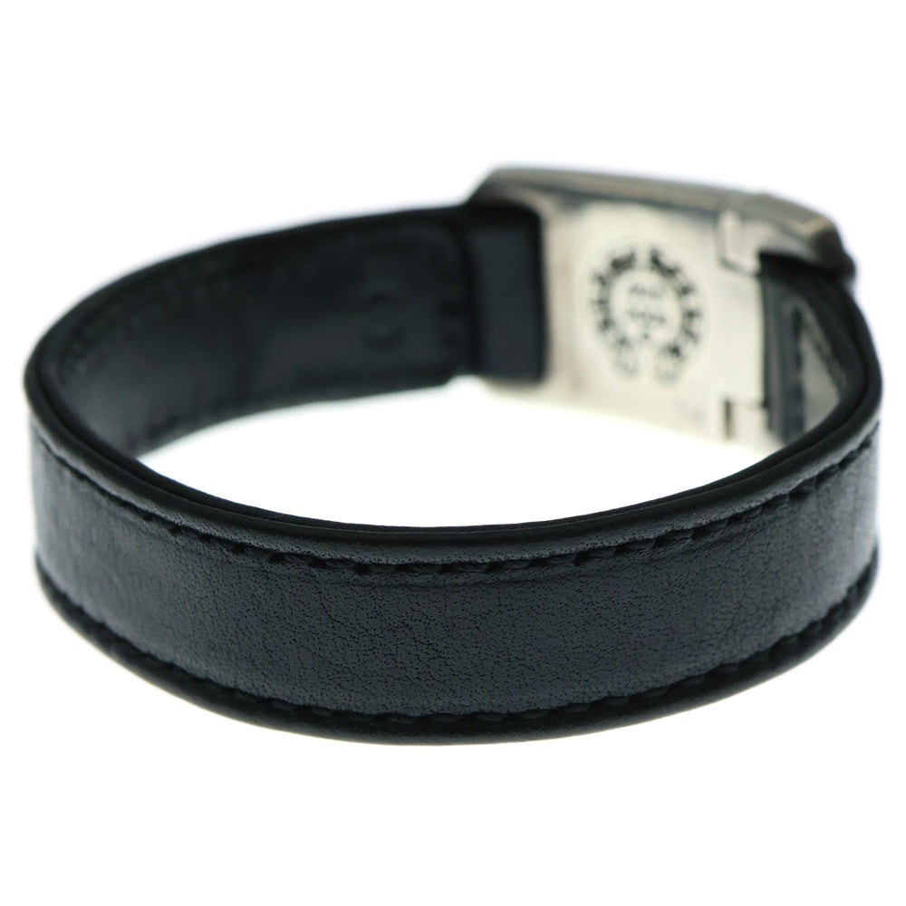 CHROME HEARTS(クロムハーツ) HARNESS CLASP ハーネスクラスプ レザーブレスレット ブラック/シルバー