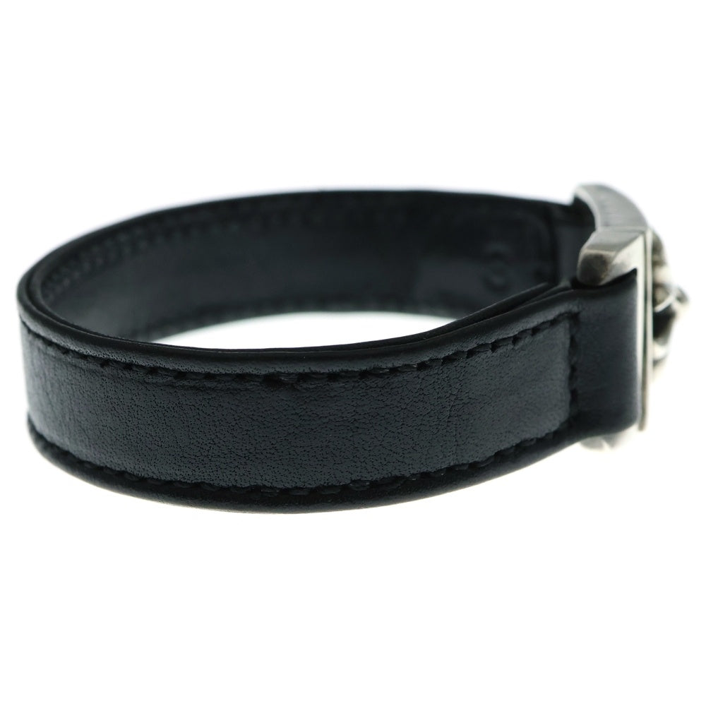 CHROME HEARTS(クロムハーツ) HARNESS CLASP ハーネスクラスプ レザーブレスレット ブラック/シルバー